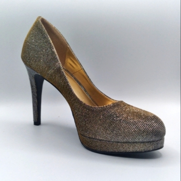 Fioni Night | "Holly"  sparkle gold/silver heels - Picture 2 of 9